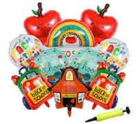 SSKHE 10 Pcs Back to School Decorations Balloon Set with Air Pump, Classroom Accessories for Backs to Schools Party First Day Decoration, for School/Home/Garden/Back to School Parties