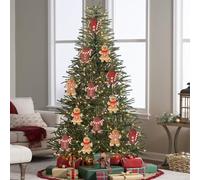 SSKHE 12Pcs Traditional Gingerbread Men Xmas Ornaments, PVC Hanging Christmas Baubles with Strings for Tree, Fireplace, Home Christmas Decorations