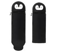 SSKHE 1PCS Penguin Foldable Pen Holder Students,Kawaii Pencil Case,Black Penguin Gift for Children