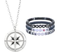 SSKHE 2 Pack Kpop Stray Merch Bracelets,Stray-Kid Necklace, SKZ Inspired Friendship Bracelets, SKZoo Necklace for Girls, Stray Merch Gifts for Fans Concert Outfits
