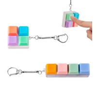 SSKHE 2 PCS Keyboard Fidget Toy, Fidget Keyboard, 4 Colors Fidget Keyring Mini Fidget Toys, Button Keyboard Stress Relief Toy Clicker Fidget Toy, Fidget Keychain for to Relief Stress Pass the Time