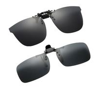 SSKHE 2 Pcs Polarized Clip-On Sunglasses Combo, Round & Square Frames, UV400 Anti-Glare Flip-Up Lenses, One-Handed Easy Clip, Flip up, Classic Design for Driving, Travel & Outdoor Sports