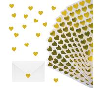 SSKHE 200 PCS Glitter Heart Stickers Heart Stickers for Christmas Decoration, Self-Adhesive Heart Shape Sticker Decoration Crafts Shiny in Gold, DIY Craft Scrapbooking Envelope Seal Decoration