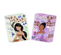 SSKHE 24 Sheets Princess DIY Stickers Set for Kids, Princess Make a Face Sticker Art Craft, Make Your Own Personalized and Match Decorations Sticker Sheets for Princess Birthday Party Supplies