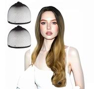 SSKHE 27.5 Inch/70 cm Long Light Brown Wig for Women, Gradient Curly Ladies Wigs, Synthetic Wig for Party or Daily Use