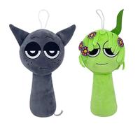 SSKHE 2PC These adorable green and grey plush dolls combine soft comfort, charming design and versatility for children and music game enthusiasts are an irresistible addition to any collection!