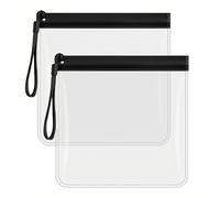 SSKHE 2PCS Airport Security Liquids Bags,20x20cm Clear Bag for Travel Liquids,Travel Toiletry Bag,Waterproof and Leakproof Holiday Essentials Luggage for Men Women