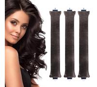 SSKHE 3 PCS Non Heat Curlers,Hair Rollers,Hair Curlers,Heatless curling stick for Long Hair, Short Hair, Straight or Curly Hair (Brown)