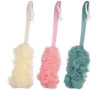 SSKHE 3PCCS Back Brush Scrubber Shower Loofah,Long Handle Bath Brush,Shower Body Brushes,Back Brush Shower Sponge,Back Scrubber Long Handle Loofah for Exfoliating and Removing Dead Skin
