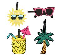 SSKHE 4 Luggage Tags for Suitcases, Luggage Tags with Your Name On The Beach Luggage Tags，Luggage Boarding Pass