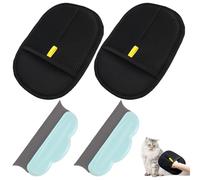 SSKHE 4PC Pet Hair Removal Glove Set - Electrostatic Grooming Mitts for Dogs Cats, Magic Brush Fur Remover for Furniture Laundry Carpet Clothes, Deshedding Tool with Static Removal Technology
