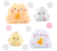 SSKHE 4pcs Taba Squishy Kit ,Includes One White And Yellow Hamster, One White And Yellow Chick, Compact Squishy Toys Are Easy To Carry Around And Unpack At Any Time!
