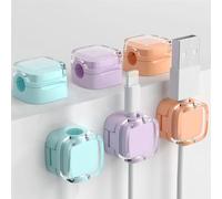 SSKHE 6PCS Colorful Data Cable Organizer Clip, Magnetic Cable Holder, Hidden Cable Organizer For Office Desks Bedside Tables Kitchens Household Items