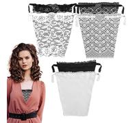 SSKHE 6PCS Lady Clip-on Mock Camisole Bra Insert Overlay Modesty Panels, Lady Lace Anti Peep Invisible Bra Vest for Women, Lace Insert for Low Cut Tops Black White