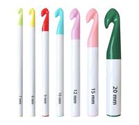 SSKHE 7 PCS Crochet Hooks Set,Large Sizes 7mm to 20mm,Ergonomic Crochet Hook for Super Chunky Yarn,Big Crochet Kit for Beginner Adults and Kids,Starter Crochet Set,Plastic Big Crochet Kit