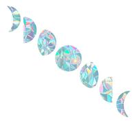 SSKHE 7 PCS Moon Phase Window Films,Anti-Collision Window Decals,Rainbow glass stickers, Non-adhesive PVC Film for Prevent Stop Birds