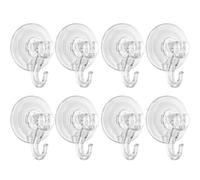 SSKHE 8 Pack Suction Hooks,Set No DrillingReusable Suction Hooks Strong Max 5 kg Load for Shower Bathroom Kitchen Window Multipurpose Suction Cups with Hooks （Transparent）