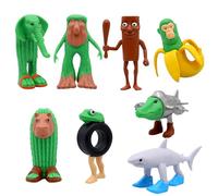 SSKHE 8 PCS Tung Tung Tung Sahur Figures Set - Inspired Italian Brainrot Toys, 3D Printed Desk Decor, Creative Brain Rot Figurines for Adults & Kids, Collectible Gifts