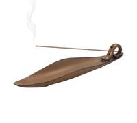 SSKHE 9" Length Incense Holder Leaf Boat Stick Incense Burner with 3 Holes Ceramic Ash Catcher for Home Decor Accessories, Meditation Room, Yoga, Home, Office