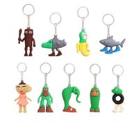 SSKHE 9PCS 3D Keychains Of Funny Italian Brainrot Animals,Unique Italian Brainrot Toys For Birthday Decoration And Children Gifts-Tralalero Tralala-Tung Tung Tung Sahur Plush (9PCS Keychains)