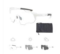 SSKHE Cycling Glasses, Self-Tinting Sunglasses with Case, UV-Dependent Color Change, UV400 Protection Ski Goggles Outdoor Bicycle Motorbike Driving Fishing Hiking(White/Gray)