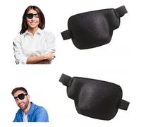 SSKHE Eye Patches, 2Pcs 3D Adjustable Medical Eye Patch for Left and Right Strabismus Amblyopia Lazy Eye Vision Training and Recovery, Black