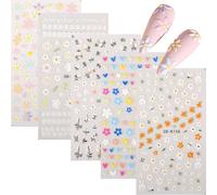 SSKHE Five - Style Nail Stickers with Diverse and Charming Patterns from Nature - Inspired and Animal - Adorned to Classic, Sweet, and Intricate 3D Designs for Expressive Nail Art Creations