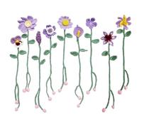 SSKHE Flower Crochet Bookmark Kit - Beginners Crochet Kit for Adults | Knitting & Crochet Starter Set | Gift for Book Lovers | All-in-One Crochet Kits for Beginners - 1 Pack (Purple)