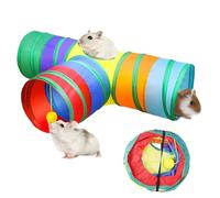 SSKHE Guinea Pig Tunnels & Tubes Collapsible,3 Way Tunnels Hides Toys,Portable tube collapsible pet toy for Hamster,Rat,guinea pig and small animal
