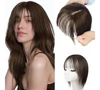 SSKHE Hair Toppers for Women,Curtain Bangs,360°Cover Top HairPieces for Thin Hair Women,Natural Looking for Daily Use Brown