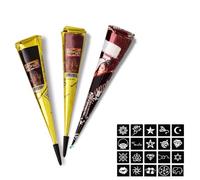 SSKHE Henna Tattoo Temporary Tattoos, Natural Temporary Tattoo Paste Cone, Professional Temporary Art Tattoo Creams, Multi Patterns for Halloween Carnival Christmas Party