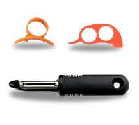 SSKHE Kitchen Vegetable Peeler with Ultra Sharp Surgical Grade Stainless Steel Peelers for Kitchen Potato Carrot Veg Fruit,with 2 Orange Peeler