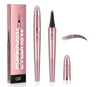 SSKHE New Eyebrow Pencil, Magic Eyebrow Pencil, 3d Waterproof Microknife Eyebrow Pencil Contour Pencil, 4-Head Eyebrow Pencil, Lazy Eyebrow Pencill (Dark brown)