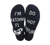 SSKHE Novelty Socks Funny Socks DO NOT DISTURB I'M WATCHING F1 Socks, Formula 1 Socks, Birthday Present Christmas Gifts for F1 Lovers, F1 Socks Car Novelty Gifts for Men Teenage Boys 9-12 UK