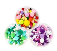 SSKHE Pompoms for Crafts,Pack of 390 1-3 cm Colourful Mini Pompoms for Crafts,Plush Ball,Funny DIY Creative, for Easter,Christmas,Children,Party Decoration(4 Sizes)