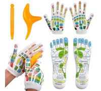 SSKHE Reflexology Socks and Gloves With Massage Tool, Acupressure Zen Reflex for Tired Relief (Men, Size 40-45)