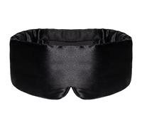 SSKHE Silk Sleep Mask for Women Men, Satin Blackout Eye Night Mask Headband with Kids for Home Sleep Travel Shift Work Nap Yoga Snooze Soundproof Cooling for Airplane Essentials (Black, One Size)