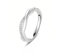 SSKHE Sterling Silver Rings,Adjustable Thumb Rings For Women Girls,Cubic Zirconia Eternity Wedding Promise Ring,Double Infinity Knot Cubic Zirconia Promise Rings For Women,With Jewellery Box