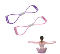 SSKHE Stylish Fitness Resistance Band Set Pink and Purple Chest Expander Yoga Gym Fitness Pulling Rope Precision Stretch StrengthTraining for Shoulder and Arm Muscles Arm Figure 8 Elastic Design，2pcs