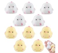 SSKHE Ten - Piece Set of Adorable, Soft, and Portable Chick - Shaped Squishy Toys Great for Stress Relief, Decoration, and Sensory Play with a Variety of Gentle Shades