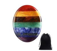 SSKHE Thumb Healing Stone, 7 Chakra Healing Crystal Stone, Thumb Anxiety Stone with Storage Bag, Spiritual Gifts, Meditation Stone for Relieving Anxiety and Stress, Healing, Yoga