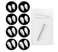 SSKHE Vampire Teeth,8 Pairs Vampire Fangs with Adhesive Halloween Vampire Fangs for Props Party Favors(13 mm, 15 mm, 17 mm, 19 mm) White