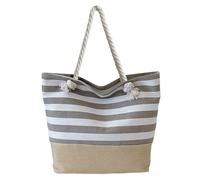 SSKHE Waterproof Beach Bag for Women Beach Bag with Zipper,Summer Tote Bags Canvas Stripe Travel Bag Reusable Shopping Shoulder Handbags for Gym Pool Picnic Holiday Essentials(48×35×17cm) Blue