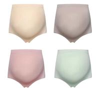 SSKHE Women's Maternity Knickers, 4PCS High Waist Stretchable Pregnancy Panties, Soft Breathable Under The Bump Pregnancy Postpartum Underwear, Pregnancy Seamless Overbelly Maternity Briefs