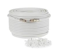 SSL RG6 Satellite Coaxial Cable Extension 40 Meter White Fully Assembled RG6 Satellite Coax TV Lead Kit with Premium Fitted Compression F Connectors for Sky Q HD, Freesat and Virgin Media
