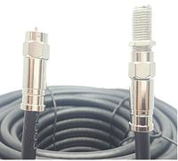 SSL RG6 Satellite Coaxial Cable Extension 50 Meter Black Fully Assembled RG6 Satellite Coax TV Lead Kit with Premium Fitted Compression F Connectors for Sky Q HD, Freesat and Virgin Media