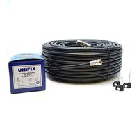 SSL Satellites 1 Meter RG6 Satellite TV Coax Cable Extension Kit with Fitted F Connectors for Sky Q HD, Freesat & Virgin - (1 Meter, Black)