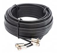 SSL Satellites 10 m Twin Satellite Shotgun Cable Extension Kit with Premium Fitted Compression F Connectors for Sky q HD and Freesat - Black (10M, BLACK)