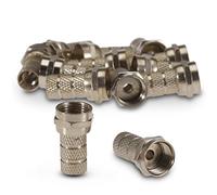 SSL Satellites 10 Pack Screw on F Plug Connectors for Satellite TV Twin Cable - Internal Diameter of Plugs is 4mm to fit CT63 / CT64 / WF65 / Coaxial Cables