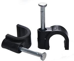 SSL Satellites 100-Pack Black Single 7mm RG6 Cable Clips Outdoor for Sky, Freesat, Freeview TV Aerial Satellite Sat Dish cable clip